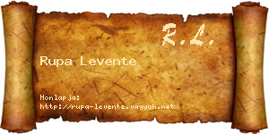 Rupa Levente névjegykártya
